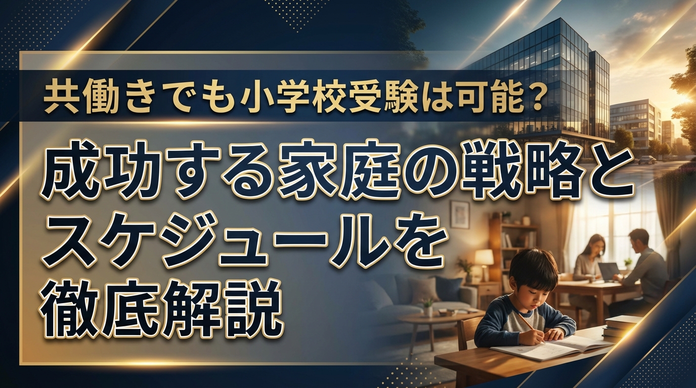 共働きでも小学校受験は可能?成功する家庭の戦略とスケジュールを徹底解説