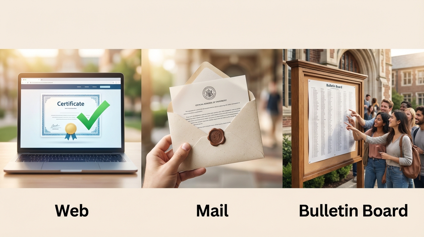 合格発表の方法は3パターン|Web・郵送・掲示
