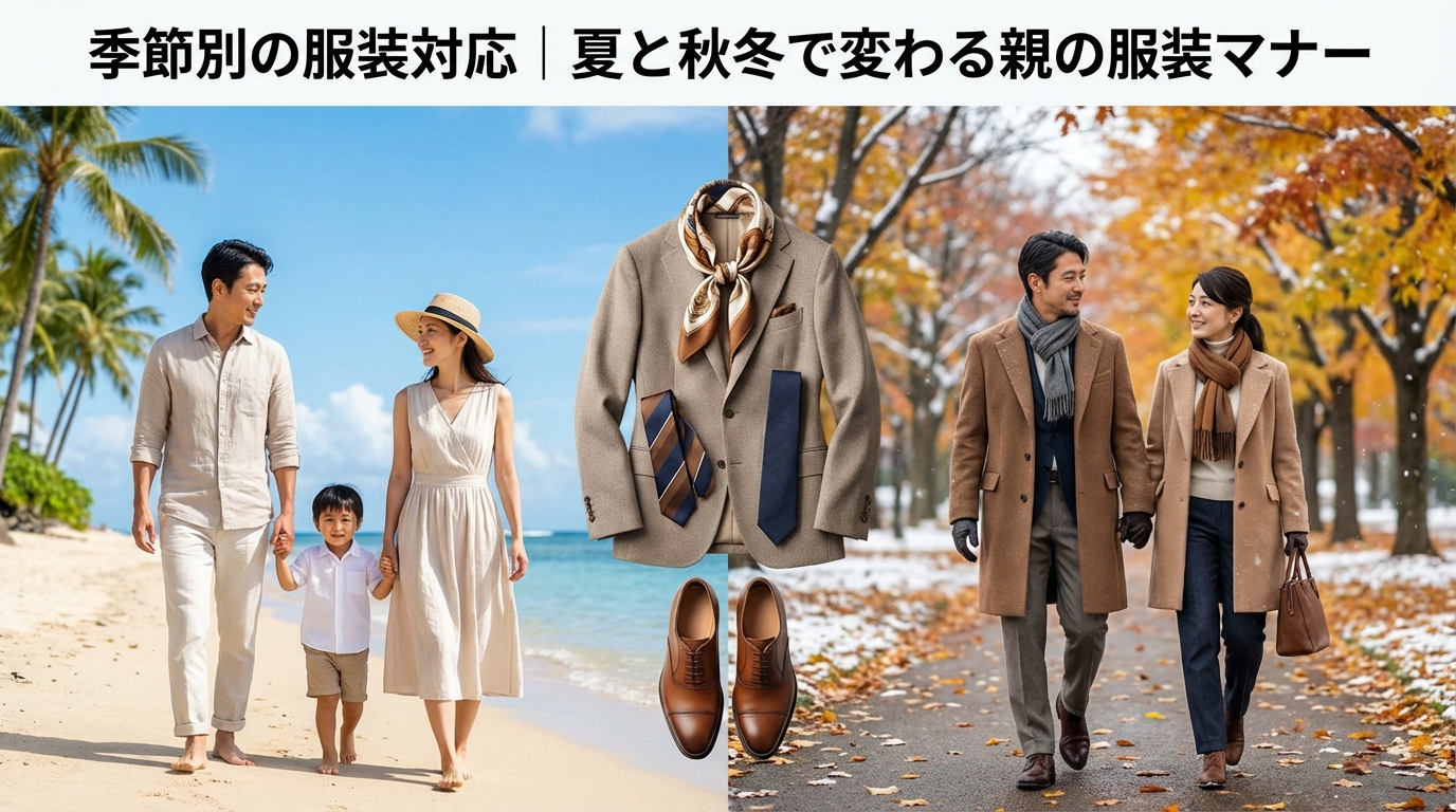 季節別の服装対応|夏と秋冬で変わる親の服装マナー