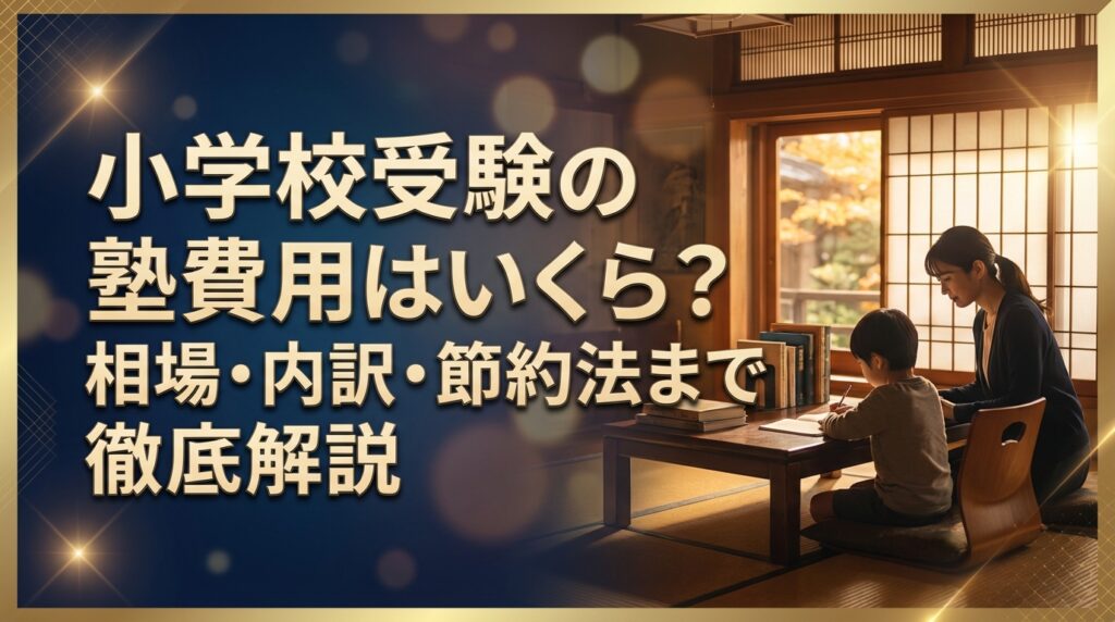 小学校受験の塾費用はいくら？相場・内訳・節約法まで徹底解説