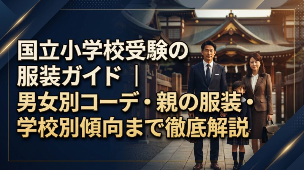 国立小学校受験の服装ガイド｜男女別コーデ・親の服装・学校別傾向まで徹底解説