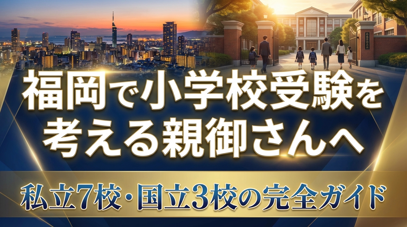 福岡で小学校受験を考える親御さんへ|私立7校・国立3校の完全ガイド