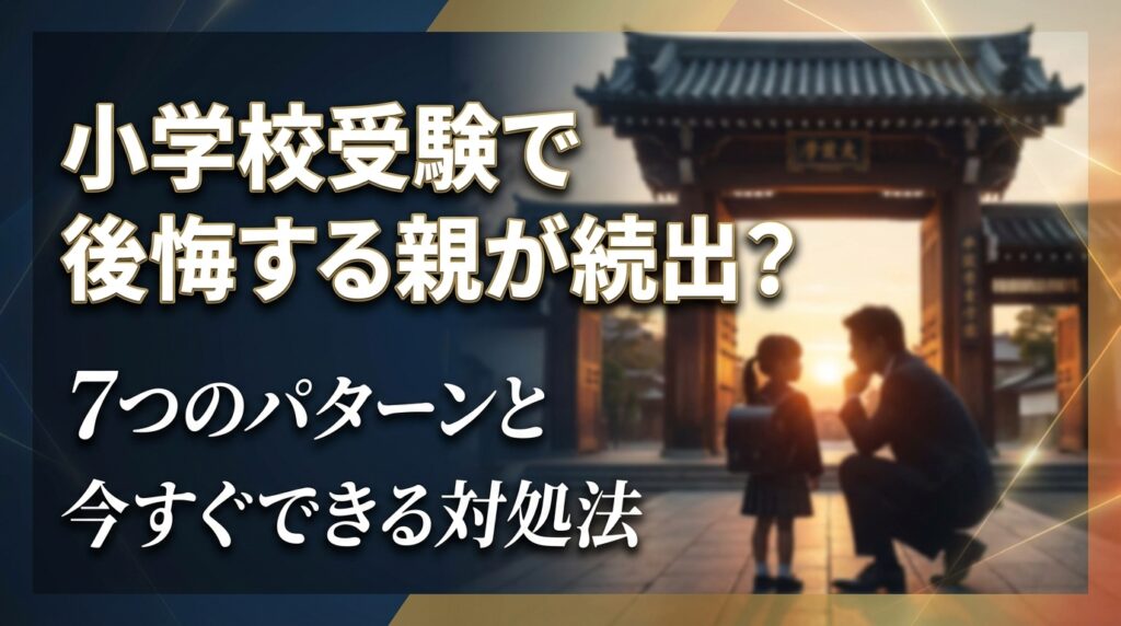 小学校受験で後悔する親が続出？7つのパターンと今すぐできる対処法