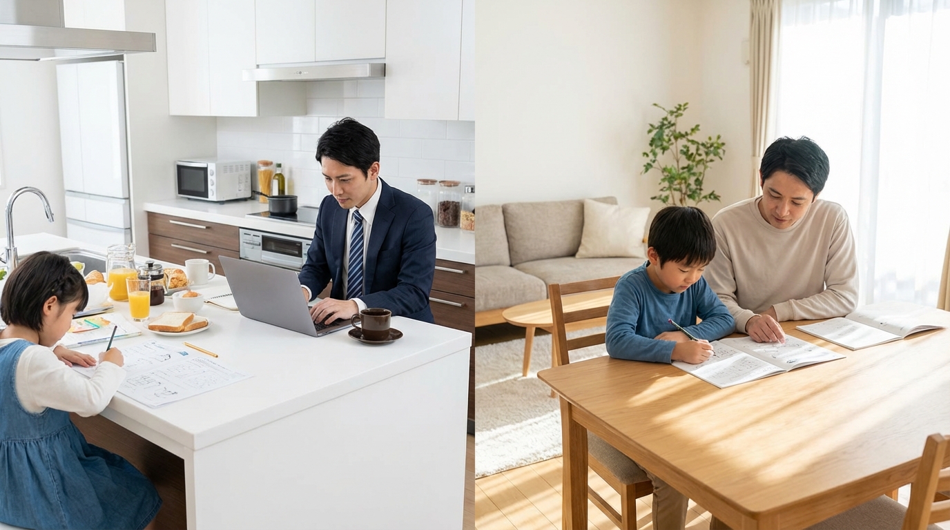 1日のペーパー学習スケジュール例【共働き・専業別】