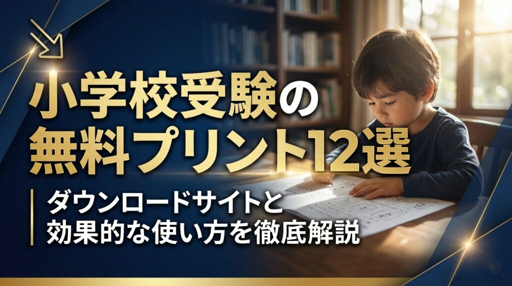 小学校受験の無料プリント12選｜ダウンロードサイトと効果的な使い方を徹底解説