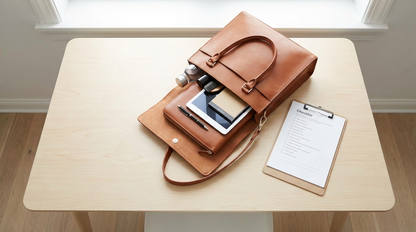 面接当日の持ち物リストとバッグ容量シミュレーション