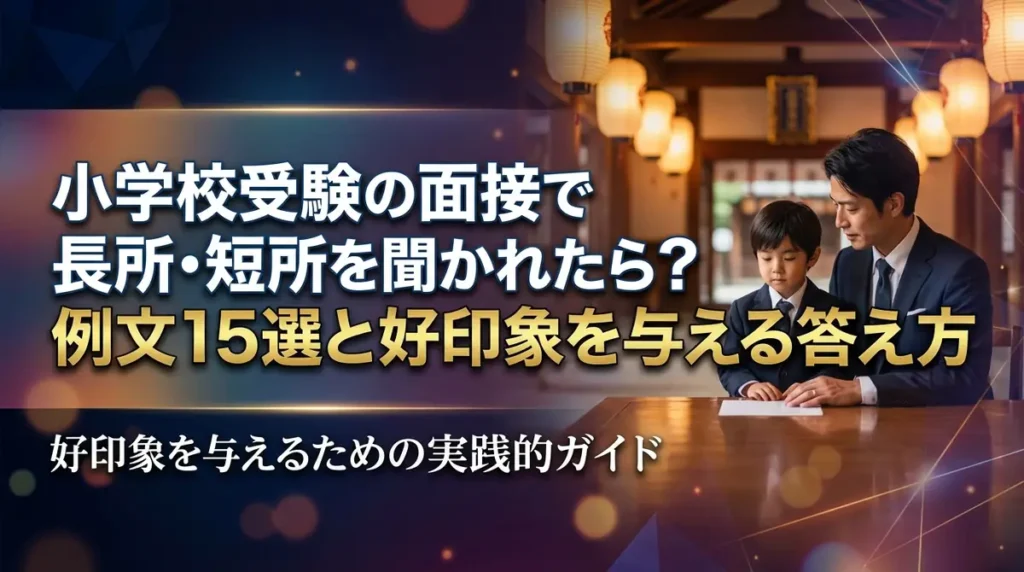 小学校受験の面接で長所・短所を聞かれたら？例文15選と好印象を与える答え方