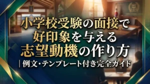 小学校受験の面接で好印象を与える志望動機の作り方｜例文・テンプレート付き完全ガイド