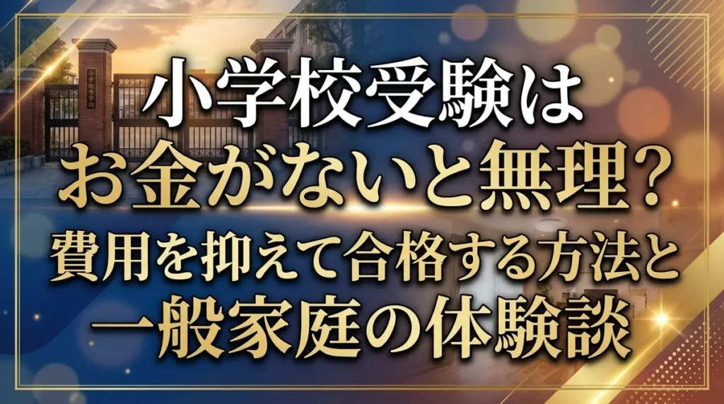 小学校受験はお金がないと無理？費用を抑えて合格する方法と一般家庭の体験談