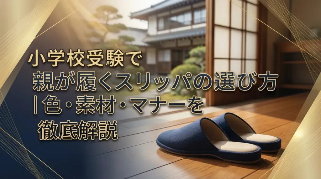 小学校受験で親が履くスリッパの選び方｜色・素材・マナーを徹底解説